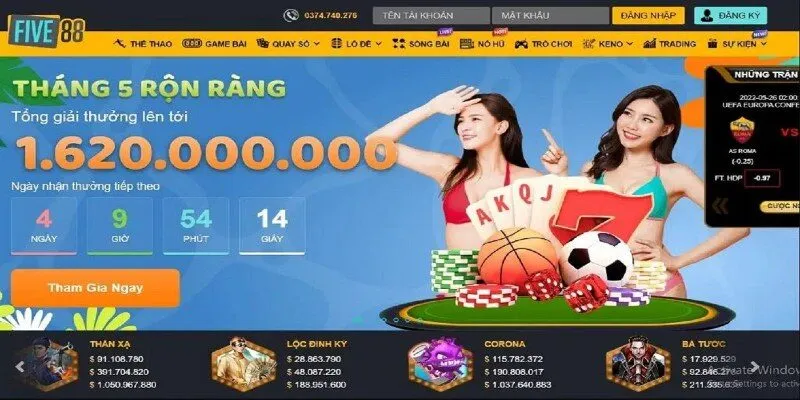 FIVE88 3 Hệ thống tận tình hỗ trợ 24/7