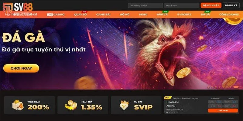 SV88 2 Tỷ lệ cược thưởng cạnh tranh